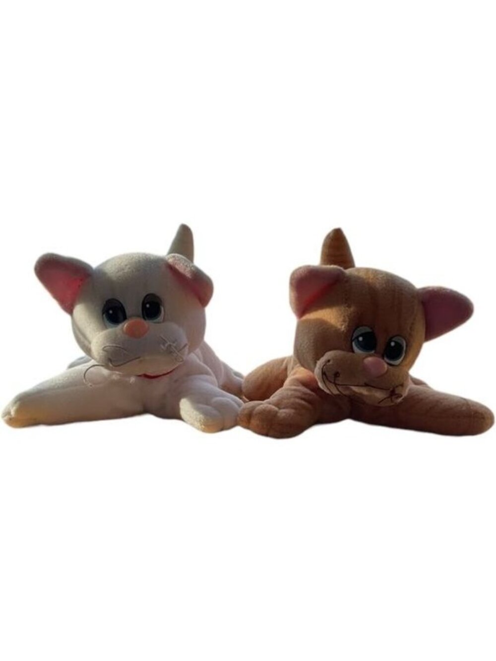 Vtg 1980s Tonka Pound Purries Plush Kittens Lot White Cat & Orange Tabby